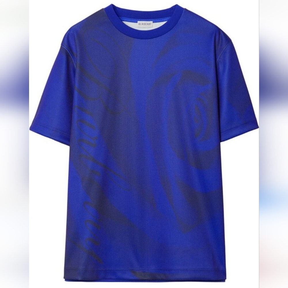 $820 Burberry Floral Blue Graphic T-Shirt, run large (Unisex), P2P 21